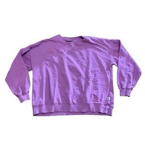 Fat Face Women's 18 Pink Cotton Sweatshirt Crew Neck Sustainable Minimalist
